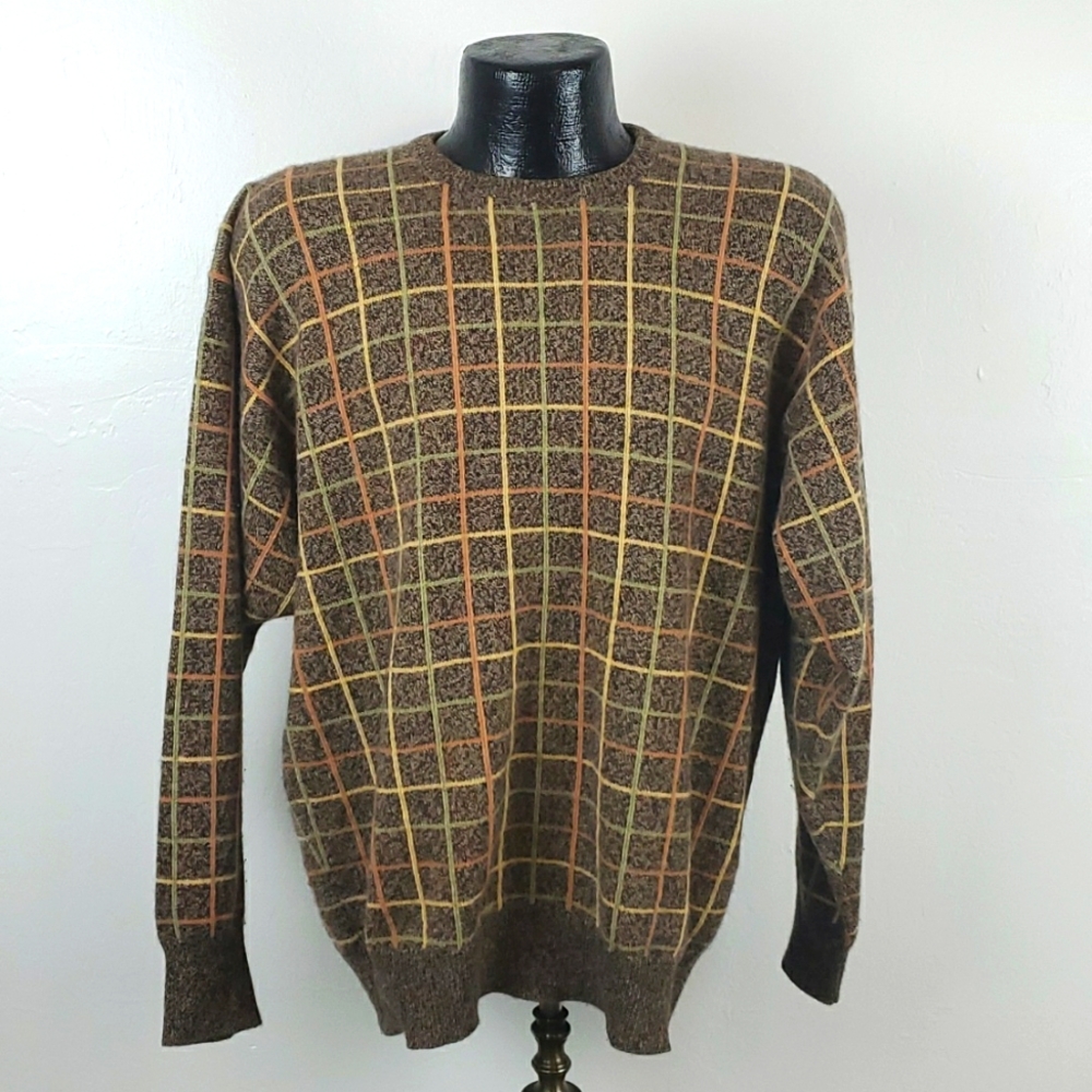 Nordstrom Clan Douglas cashmere sweater men size L knit long sleeve Y2K Winter